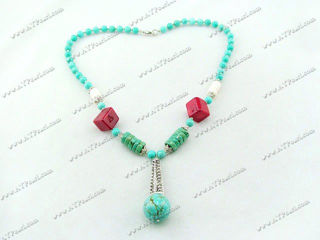 coral and turquoise necklace