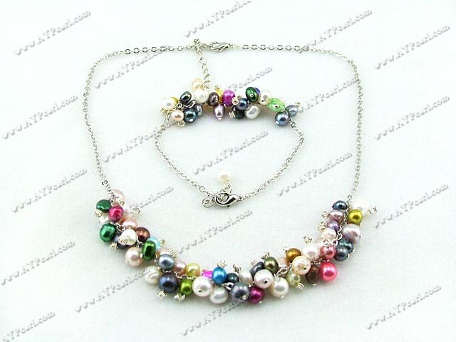 multi color pearl bridal sets