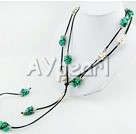 55 inches fashion long style natural white pearl and turquoise necklace under $ 15