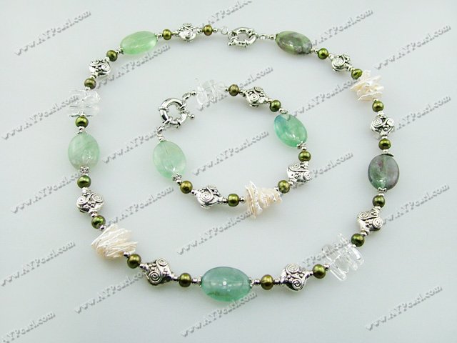 biwa pearl and fluorite sets