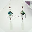 garnet abalone shell porcelain earring