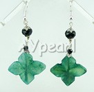 black crystal and blue jade earrings