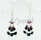 Discount garnet and crystal and shell earrings
