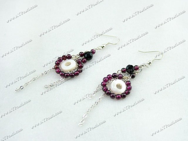 Garnet earrings and Shell