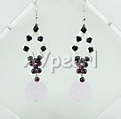 crystal and garnet earrings with 925 silver hook under $ 5