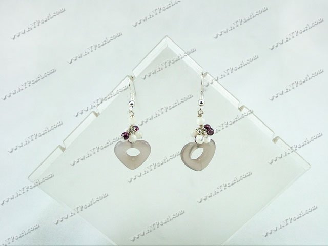 garnet and agate earrings