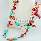 coral turquoise shell necklace under $ 10