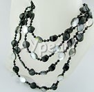 agate and black lip shell necklace