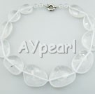 natural faceted white crystal necklace