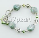 pearl and aquatic agate bracelet