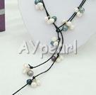 czarno-białe Pearl Necklace