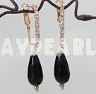 rhinestone black agate earrings