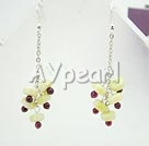 Discount garnet and lemon stone earring