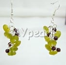 Discount garnet and peridot jade earrings