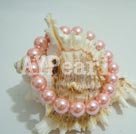 10mm pink seashell beaded bracelet