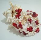 pearl and coral bracelet Under $ 10
