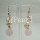 pearl and rose quartz necklace Under $ 5