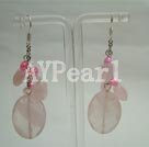 pearl and rose quartz earrings