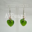 austrian crystal and heart colored glaze earrings