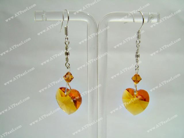 mystic austrian crystal heart earrings