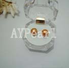 Discount 8.5-9mm orange pearl studs