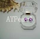 Hademade purple pearl stud