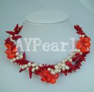Discount pearl and coral necklace