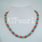 coral and turquoise beaded necklace under $ 30
