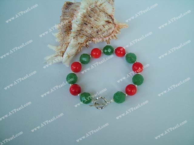coral and aventurine bracelet