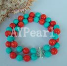 coral and turquoise strand bracelet Under $ 20