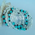 blue turquoise and howlite and garnet bracelet
