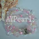 pearl crystal and rose quartz bracelet under $14