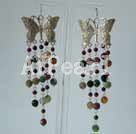 indian agate garnet earring