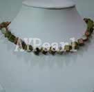 green piebald stone necklace