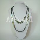 pearl and black lip shell necklace