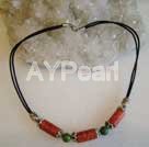aventurine and sponge coral necklace Under $ 8