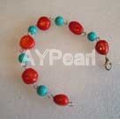 Discount Pulseira de coral e turquesa