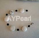 howlite and black crystal bracelet