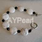 howlite and black crystal bracelet