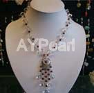 white crystal and granet necklace under $ 10