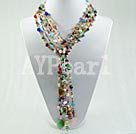 pearl crystal and multi stone necklace under $ 15