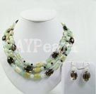 smoky quartz and aquamarine chips sets