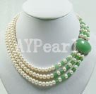7-8mm pearl and aventurine necklace