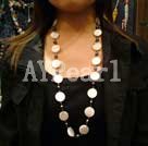 white shell and black pearl necklace under $ 15