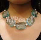 pearl and blue quartz necklace