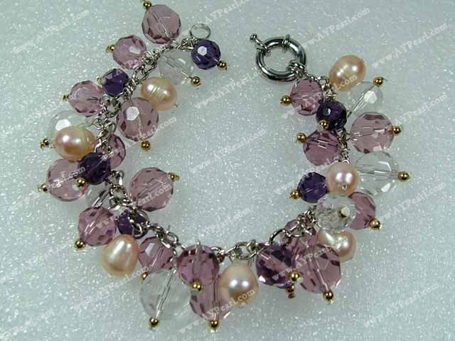 Handmade pearl crystal bracelet