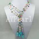 pearl and colored glaze necklace