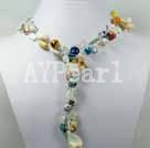 Handmade shell porcelain bead necklace