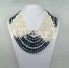 white and black pearl strand necklace under $ 40