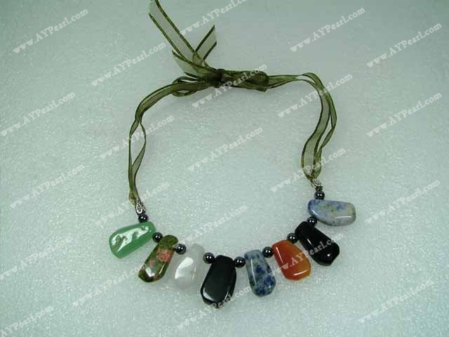 multi color stone necklace